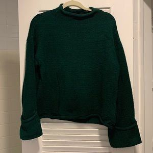Anthropologie Emerald Green Mock Neck Sweater
